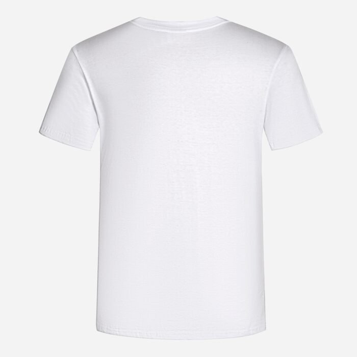 4 Sides Simple Design Print Cotton Unisex V-Neck T-Shirt - Image 2