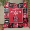 Atlanta Falcons quilt blanket used as fan bedding