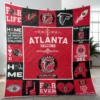 Atlanta Falcons fan blanket quilted stitching detail