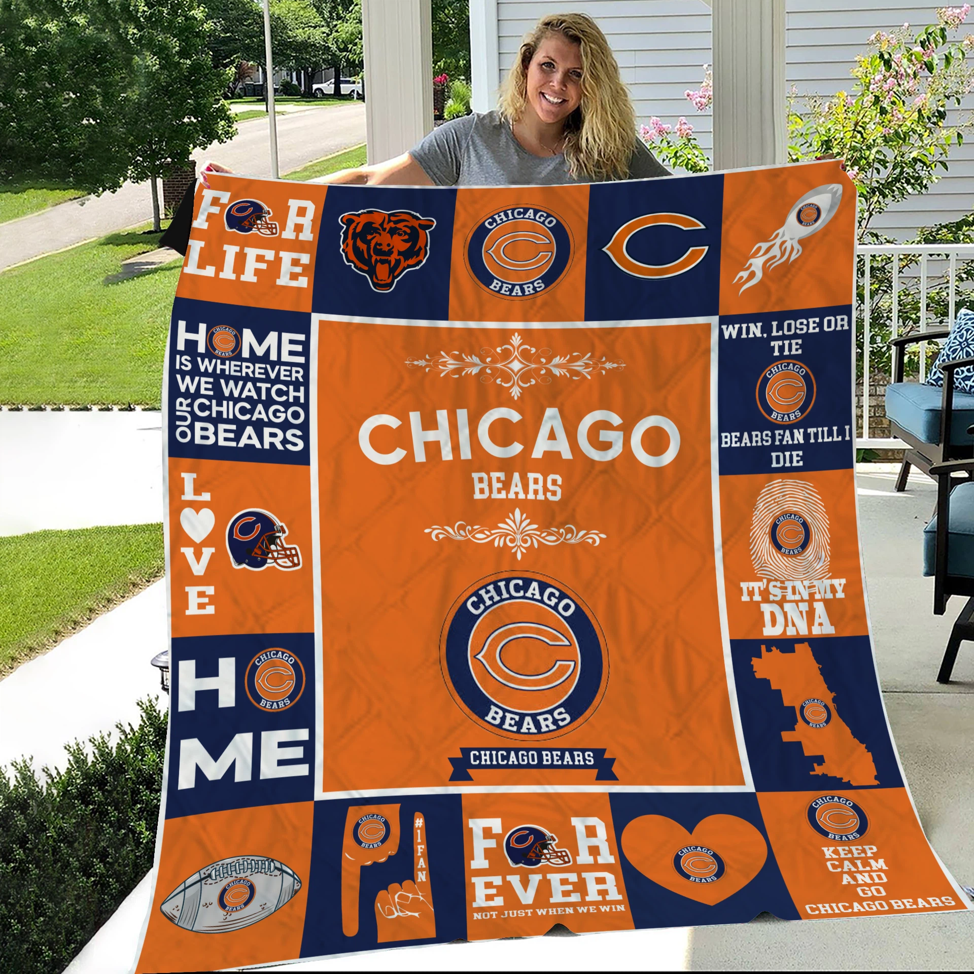 Chicago Bears Fan Pride Quilt Blanket